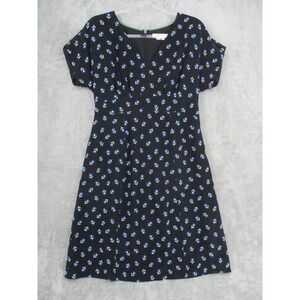 Boden Dress Womens 8 Petite Ditsy Floral Sheath Office Career Boho Lined Blue